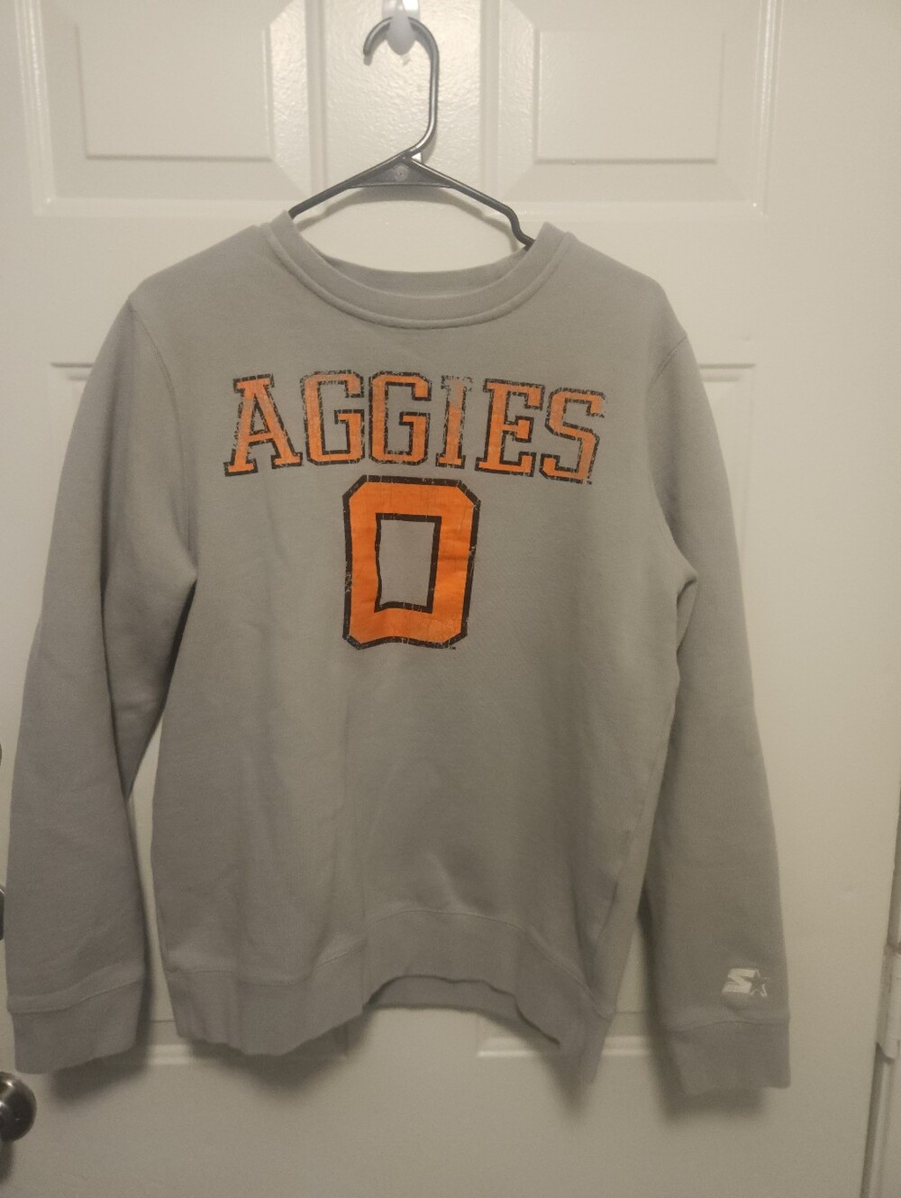 Stater Aggies Gray Crewneck Sweatshirt with Orange Logo